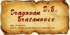 Dragovan Bratanović vizit kartica